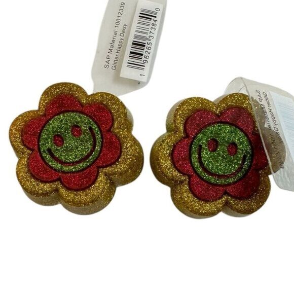 NWT Crocs Happy Daisy Glitter Jibbitz - Set of 2 - Picture 1 of 4